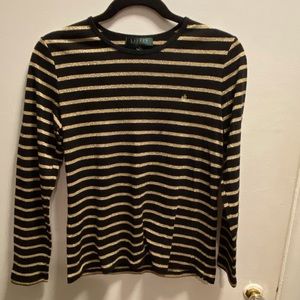 Ralph Lauren black and gold stripped long sleeve
